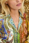 CLEMENZA SPLICED SILK SHIRT (MULTI)
