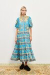 CASSIE TIERED MIDI DRESS (BLUE)