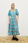 CASSIE TIERED MIDI DRESS (BLUE)