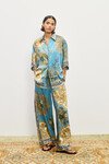 CASSIE SILK PANT (BLUE)