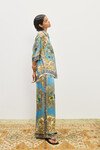CASSIE SILK PANT (BLUE)