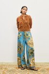 CASSIE SILK PANT (BLUE)