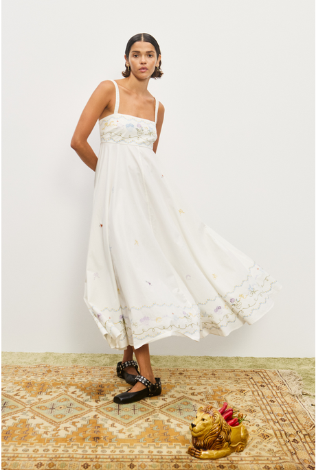 GIULIA EMBROIDERED SUNDRESS (CREAM)