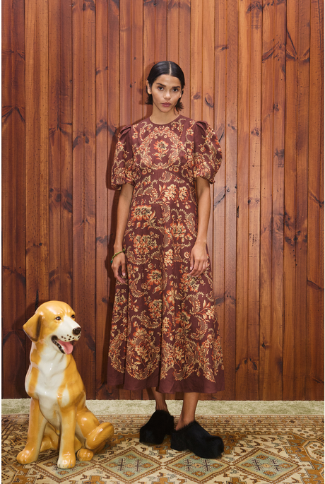 SERAPHINA MIDI DRESS (BURGUNDY)
