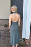 ALTO HALTER DRESS (SLATE GREEN)