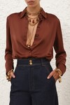 HYPNOTIC SATIN SHIRT (TAN)
