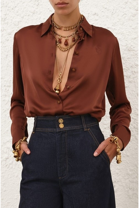 HYPNOTIC SATIN SHIRT (TAN)