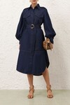 DENIM CARGO MIDI DRESS (INK)
