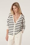 CASHWOOL CARDIGAN (NAVY STRIPE)