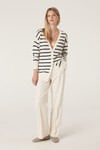 CASHWOOL CARDIGAN (NAVY STRIPE)