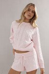 COTTON CABLE KNIT SHORTS (PINK)
