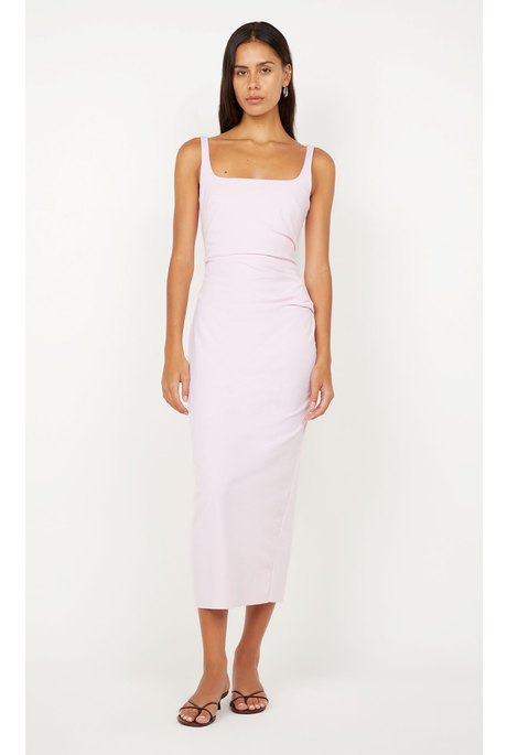 AVELINE TUCK MIDI DRESS (BALLET PINK)