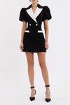 EMMA MIDI DRESS (BLACK/WHITE)
