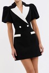 EMMA MIDI DRESS (BLACK/WHITE)